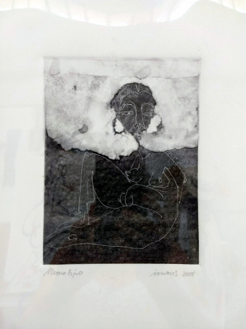 Monotipo37: Africana 2 - 2008 - Plancha 16x12cm - Papel 250gr. Canson Guarro